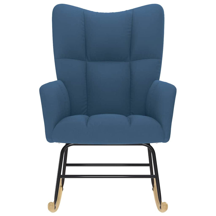 Schommelstoel stof blauw