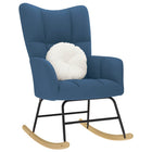 Schommelstoel stof blauw 61x78x95 cm