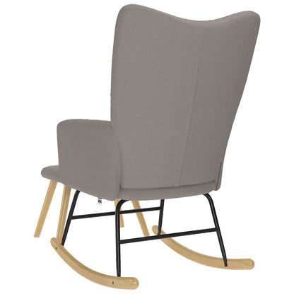 Schommelstoel met voetenbank stof taupe