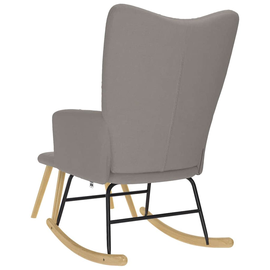 Schommelstoel met voetenbank stof taupe