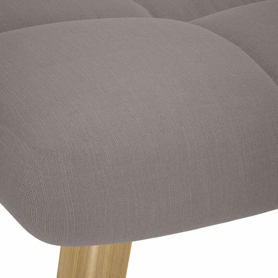 Schommelstoel met voetenbank stof taupe
