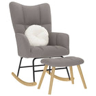 Schommelstoel met voetenbank taupe 61x78x95 cm
