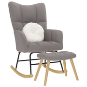 Schommelstoel met voetenbank taupe 61x78x95 cm