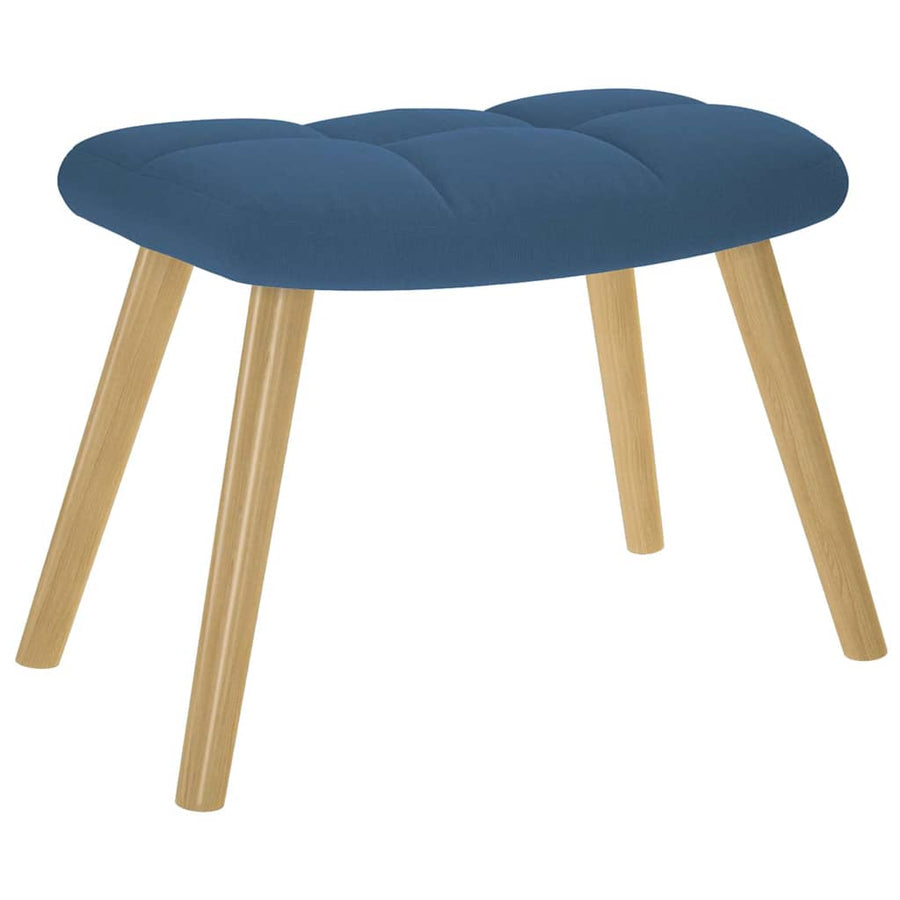 Schommelstoel met voetenbank stof blauw