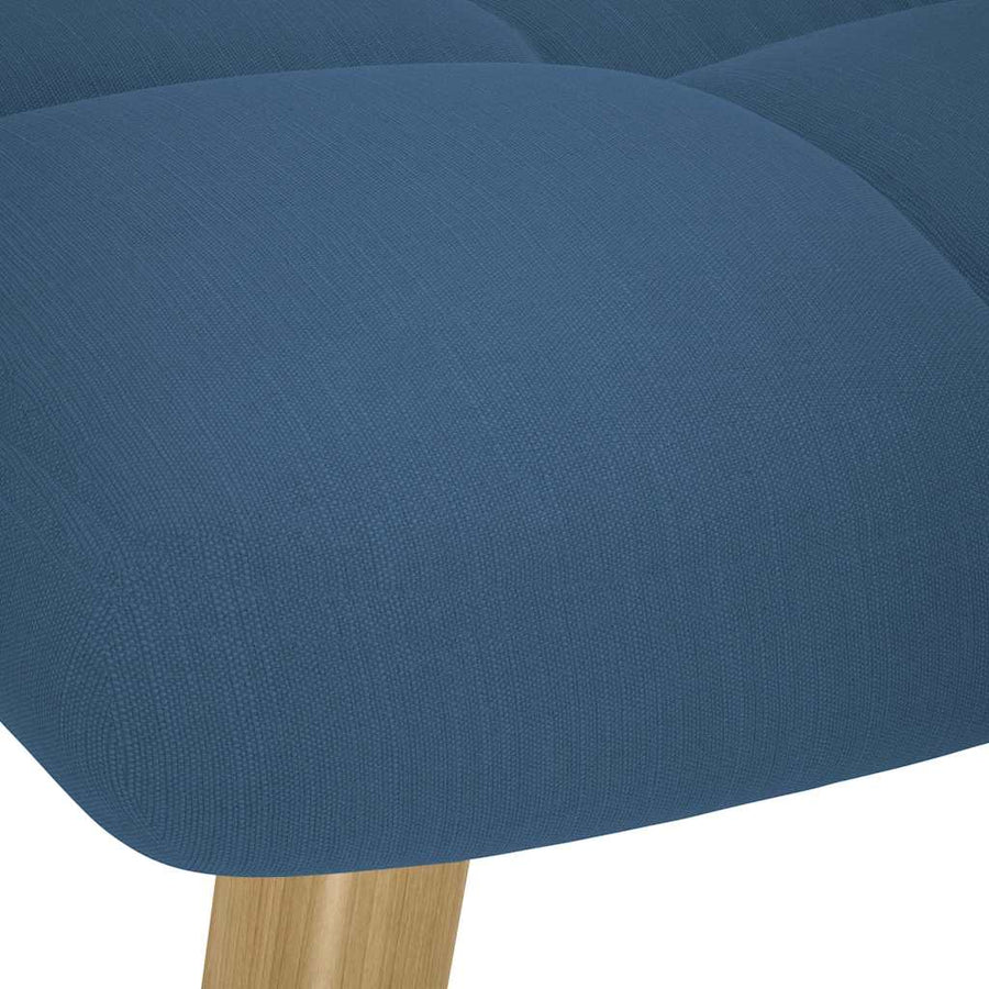 Schommelstoel met voetenbank stof blauw