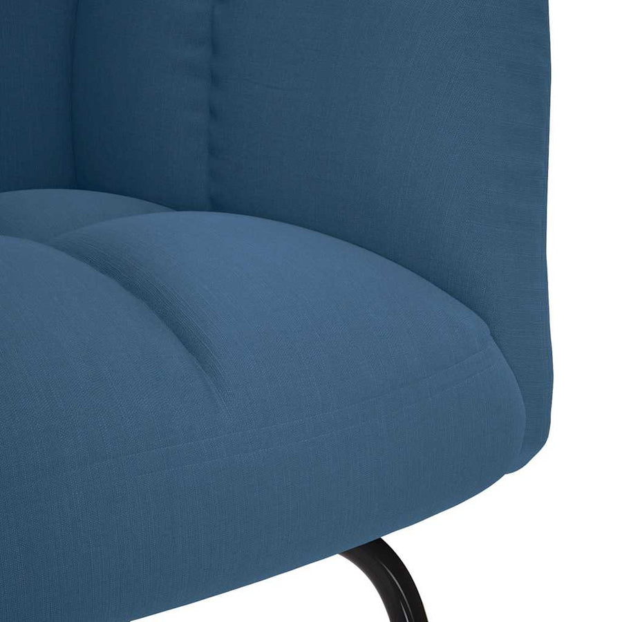 Schommelstoel met voetenbank stof blauw
