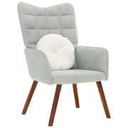 Relaxstoel fluweel lichtgrijs 61,5x69x95,5 cm