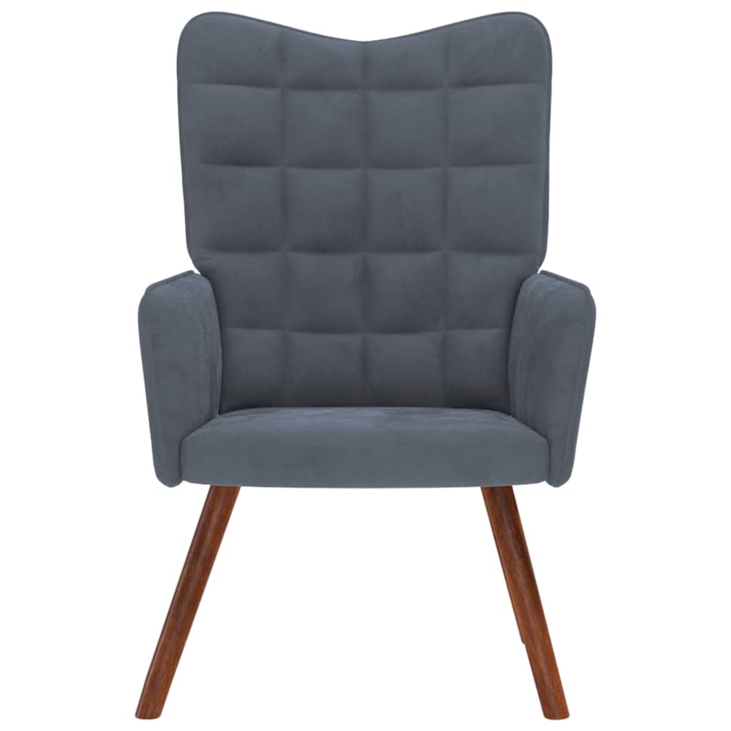 Relaxstoel fluweel donkergrijs