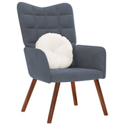 Relaxstoel fluweel donkergrijs 61,5x69x95,5 cm
