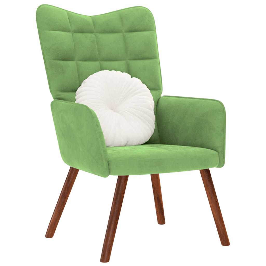 Relaxstoel fluweel lichtgroen