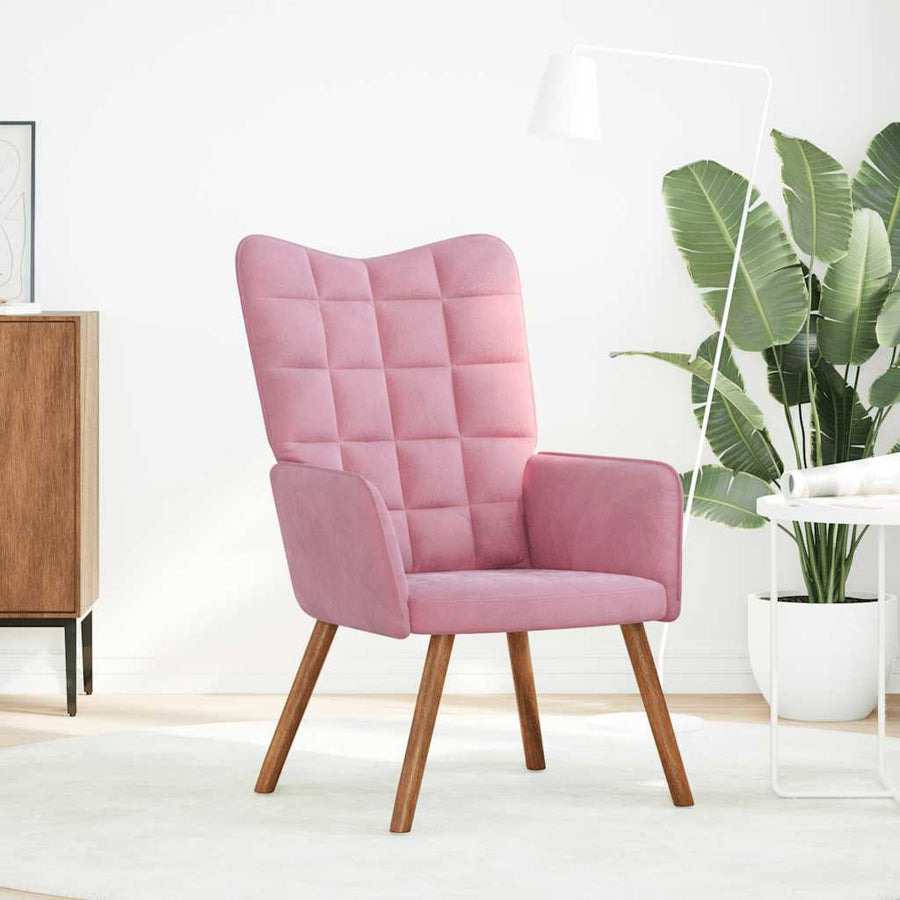 Relaxstoel Fluweel 1 Roze