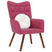 Relaxstoel fluweel wijnrood 61,5x69x95,5 cm