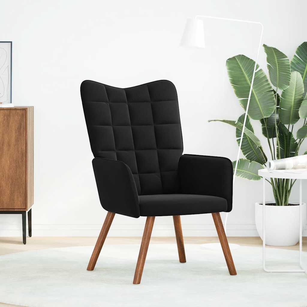 Relaxstoel fluweel zwart