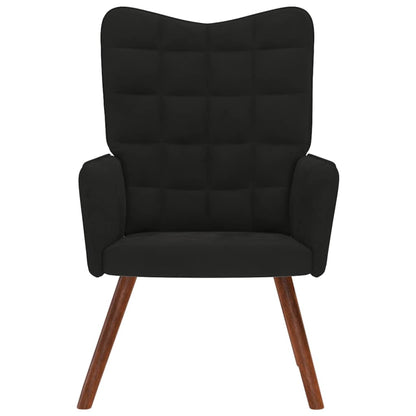 Relaxstoel fluweel zwart