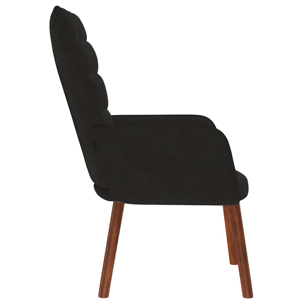 Relaxstoel fluweel zwart