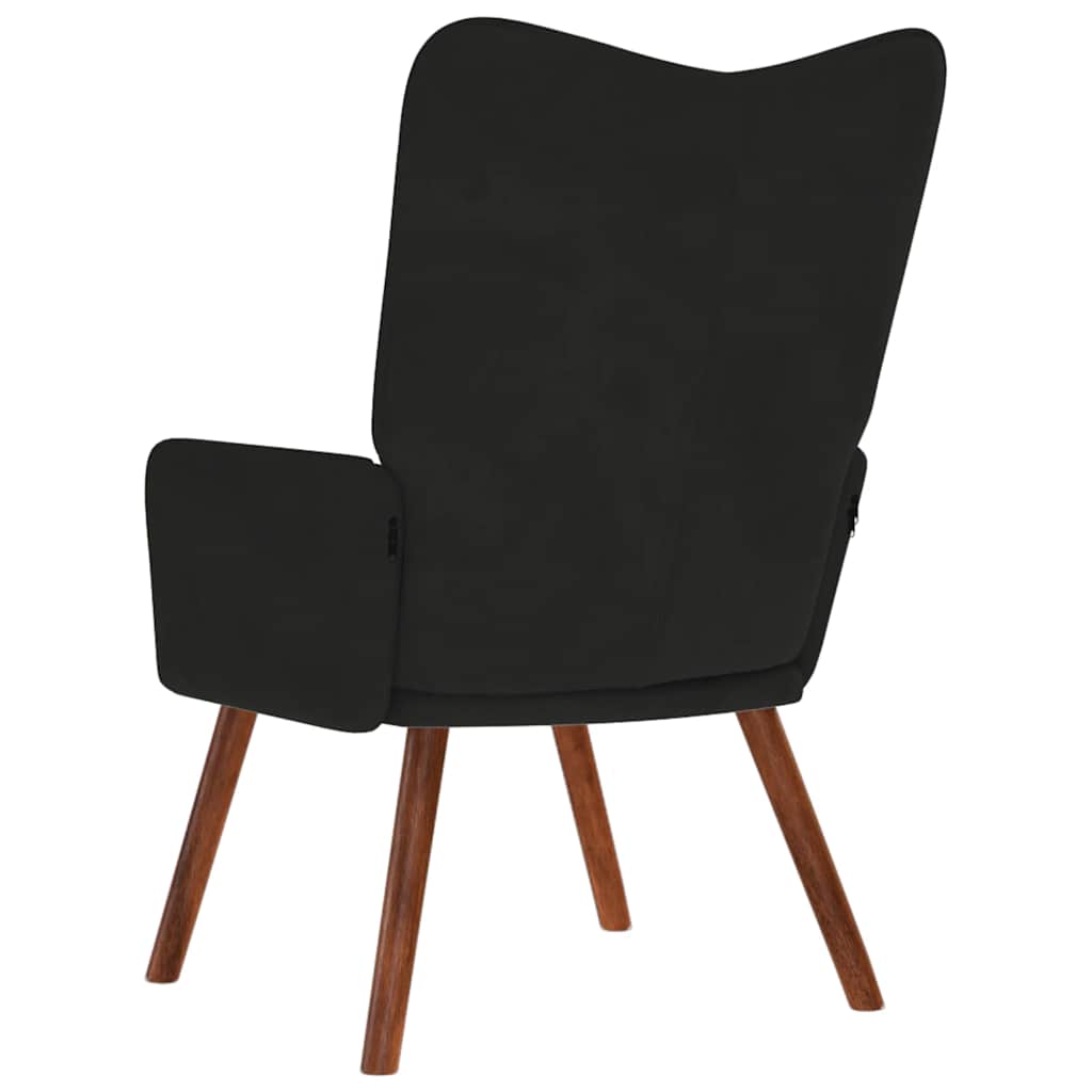 Relaxstoel fluweel zwart