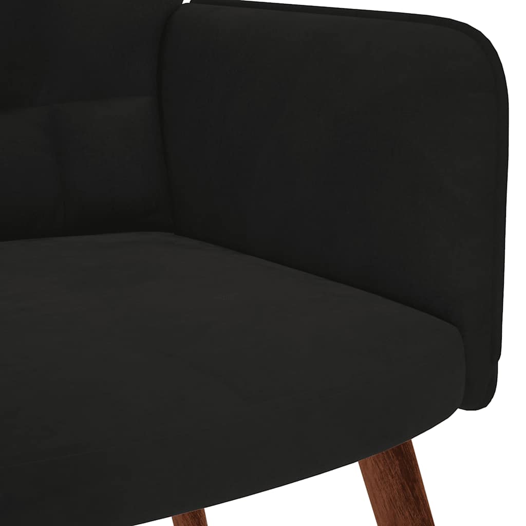 Relaxstoel fluweel zwart