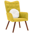 Relaxstoel geel fluweel 61,5x69x95,5 cm