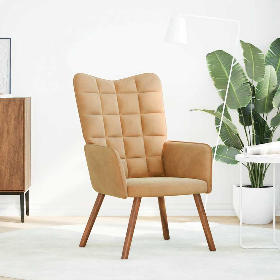 Relaxstoel Fluweel 1 Bruin