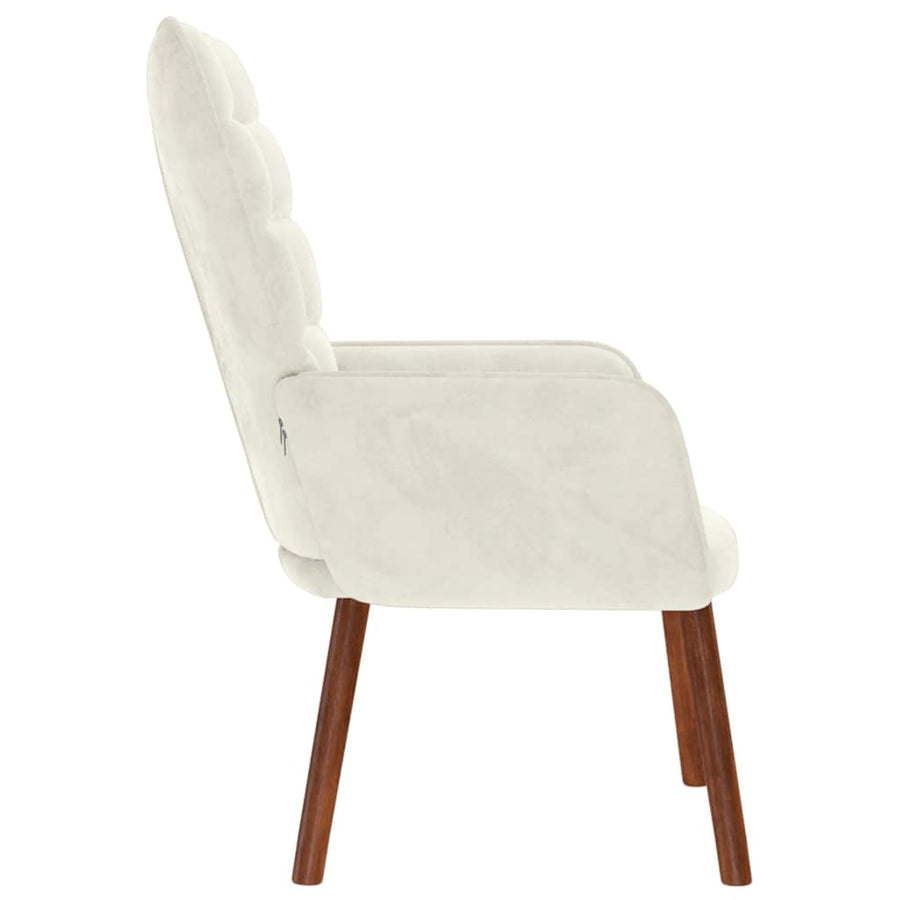 Relaxstoel fluweel crèmekleurig
