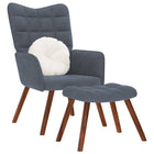 Relax armchair with footstool dark grey velvet