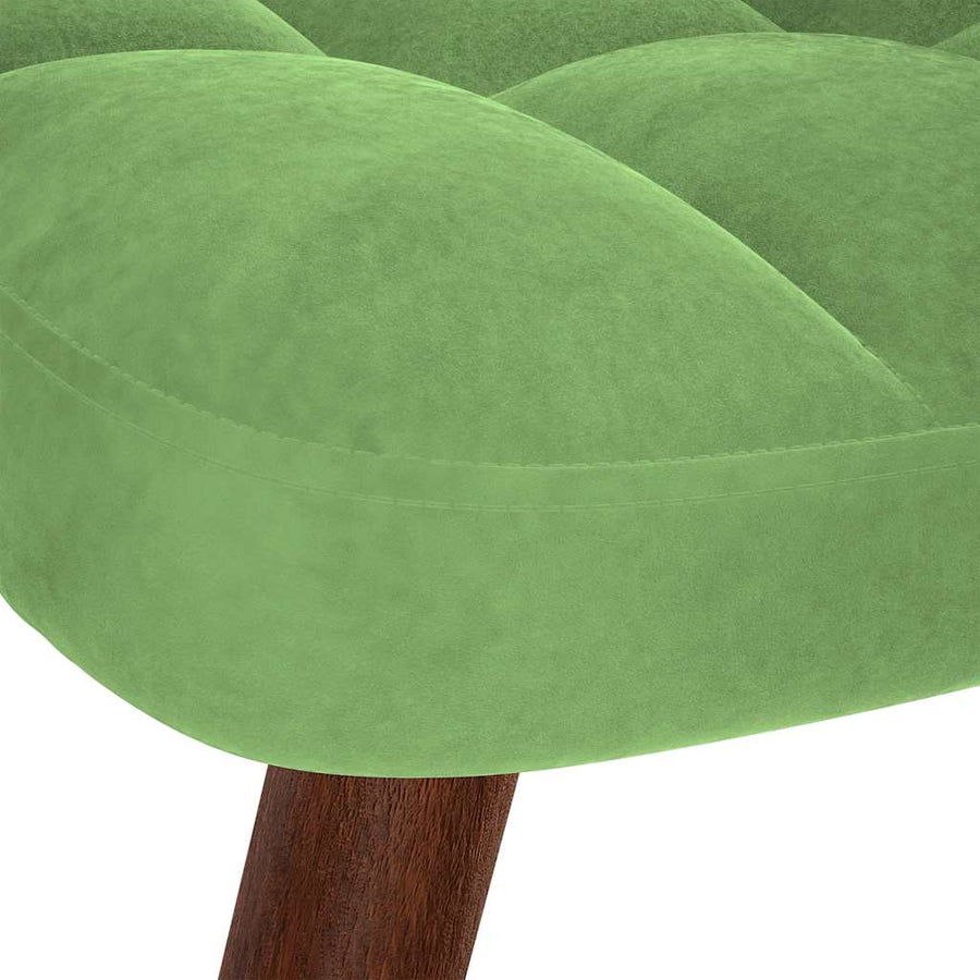 Relaxstoel met voetenbank fluweel lichtgroen