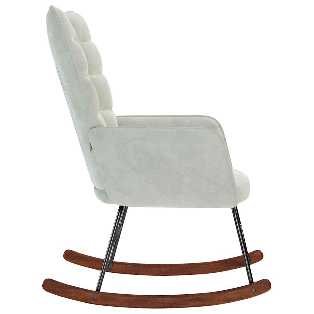 Schommelstoel fluweel lichtgrijs