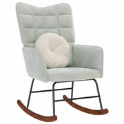 Rocking chair velvet light gray