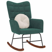 Rocking chair velvet dark green