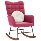 Schommelstoel fluweel wijnrood 61x78x98 cm