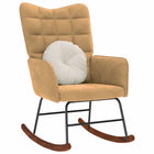 Schommelstoel fluweel bruin 61x78x98 cm