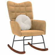 Rocking chair velvet brown