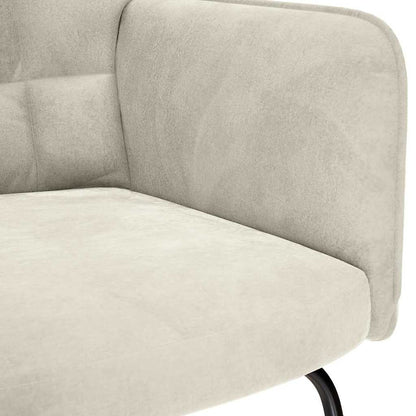 Schommelstoel fluweel crèmekleurig