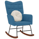 Schommelstoel fluweel blauw 61x78x98 cm