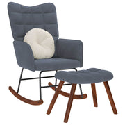 Rocking chair with footstool dark grey velvet
