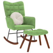 Rocking Chair with Footstool Velvet Light Green