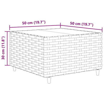 5-delige Loungeset met kussens poly rattan grijs