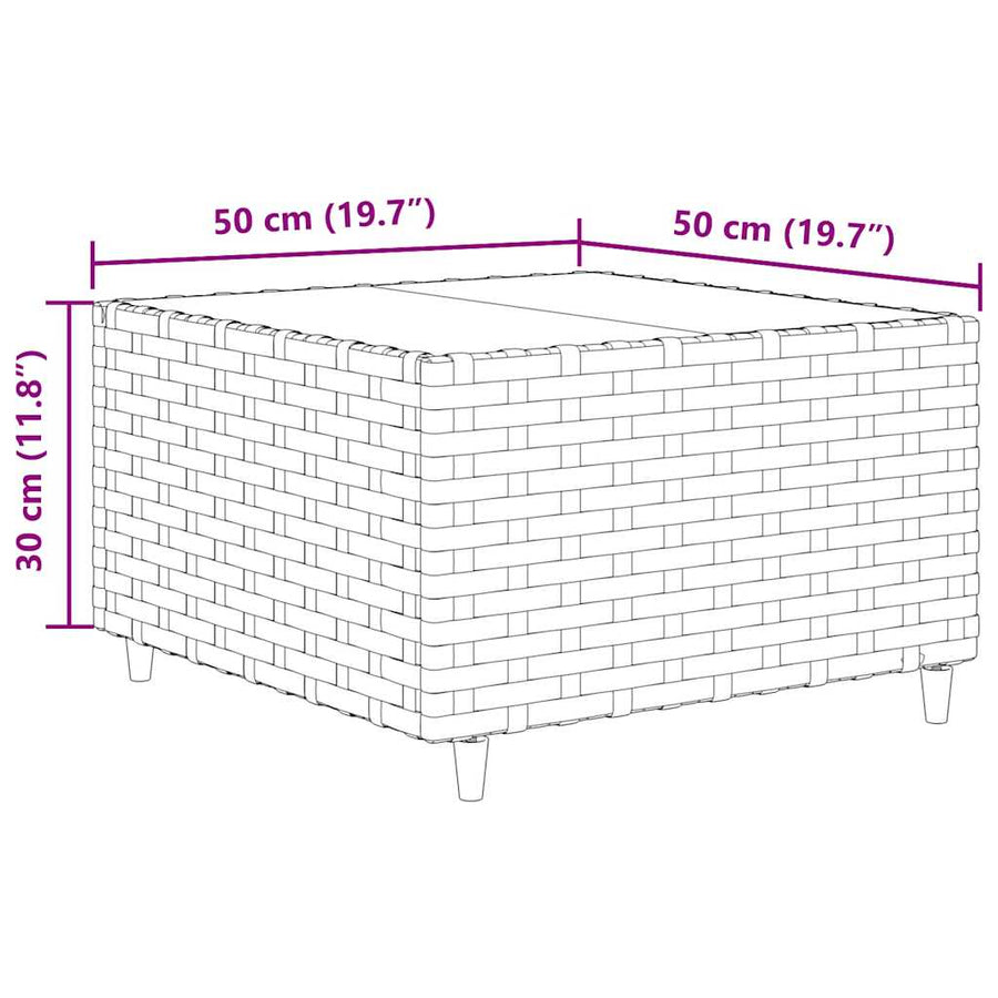 5-delige Loungeset met kussens poly rattan grijs