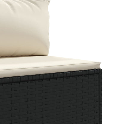 6-Delige Loungeset Met Kussens Poly Rattan 5 Zwart en crème