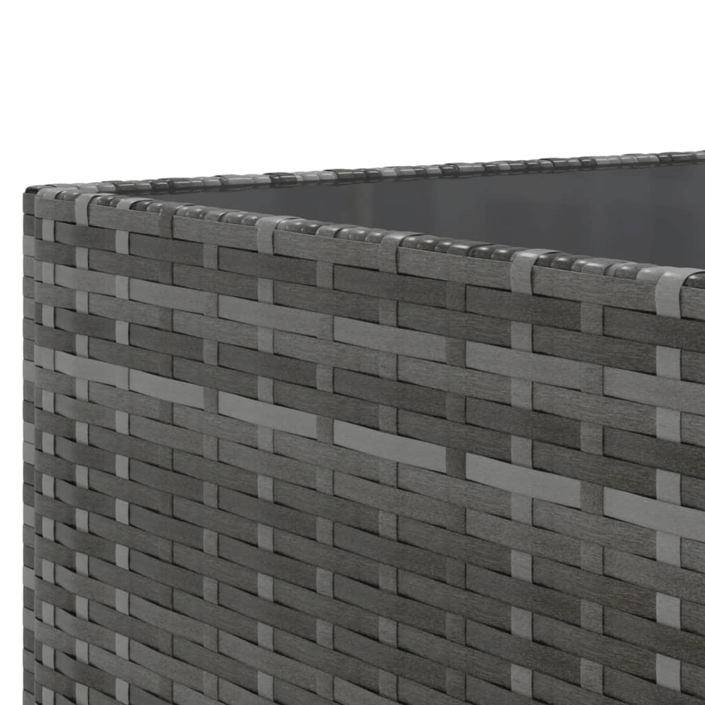 6-delige Loungeset met kussens poly rattan grijs