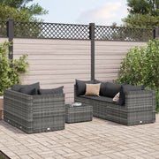 Loungeset 6-delig poly rattan grijs