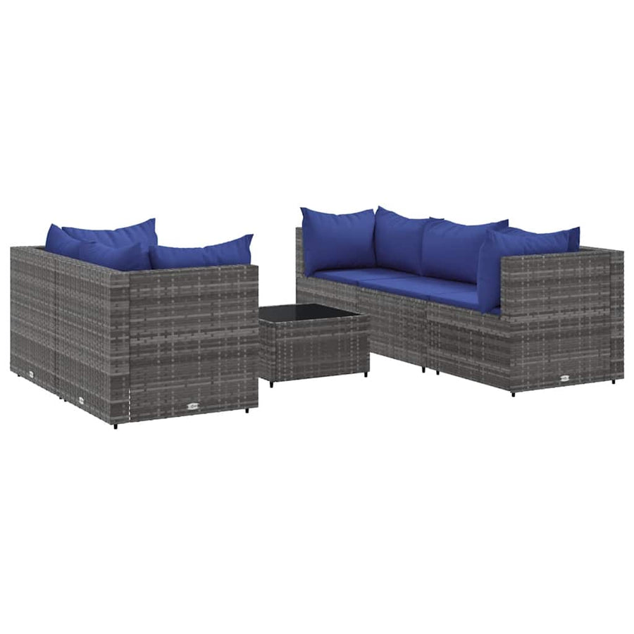 6-Delige Loungeset Met Kussens Poly Rattan 5