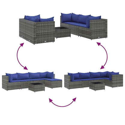 6-Delige Loungeset Met Kussens Poly Rattan 5
