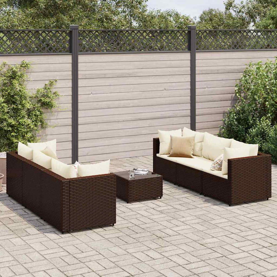 7-Delige Loungeset Met Kussens Poly Rattan 6