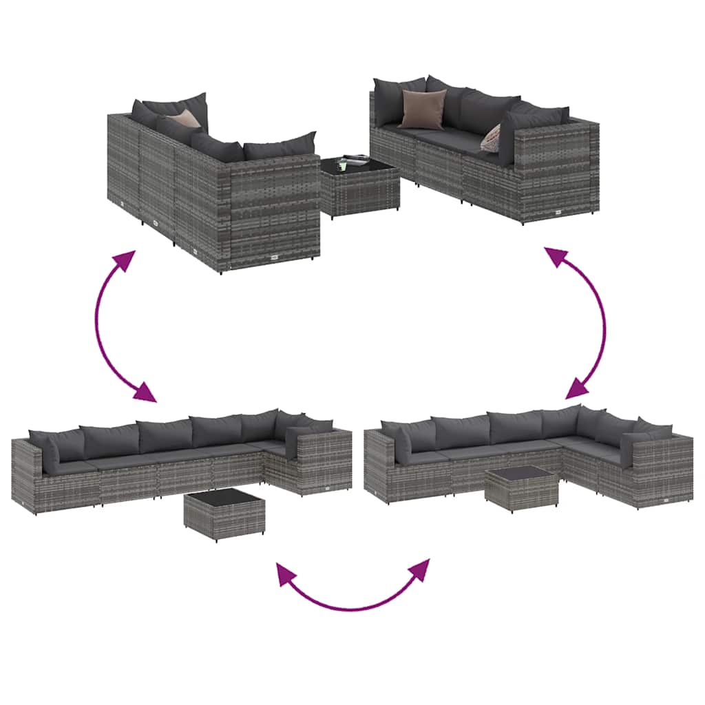 7-Delige Loungeset Met Kussens Poly Rattan 6