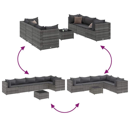 7-Delige Loungeset Met Kussens Poly Rattan 6