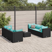 Loungeset 7-delig poly rattan zwart
