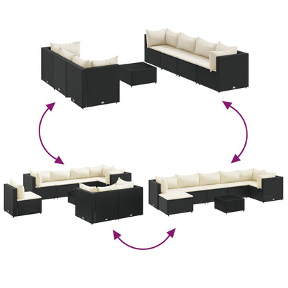 8-Delige Loungeset Met Kussens Poly Rattan 7