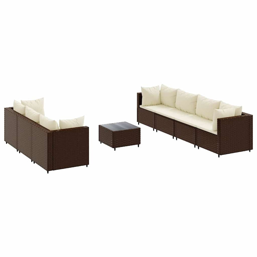 8-Delige Loungeset Met Kussens Poly Rattan 7