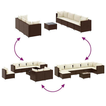 8-Delige Loungeset Met Kussens Poly Rattan 7